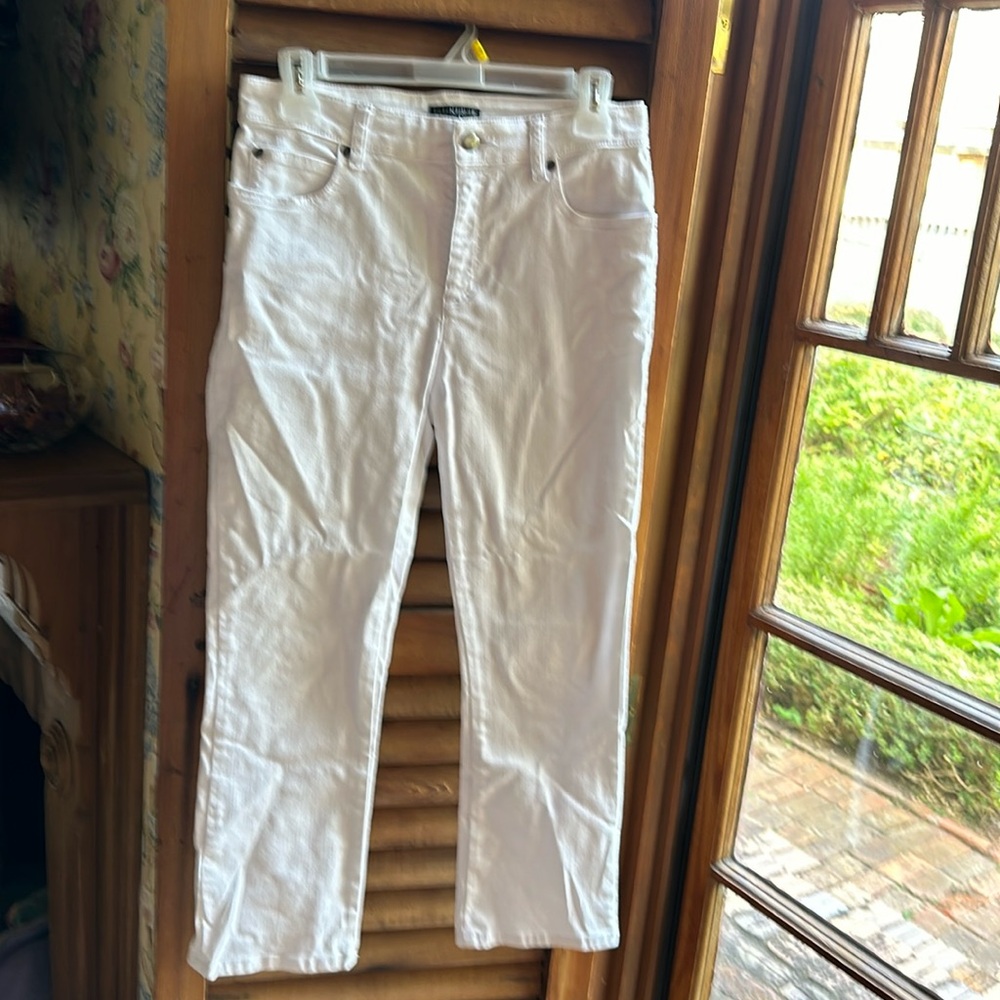 Eileen fisher white crop jeans size 4